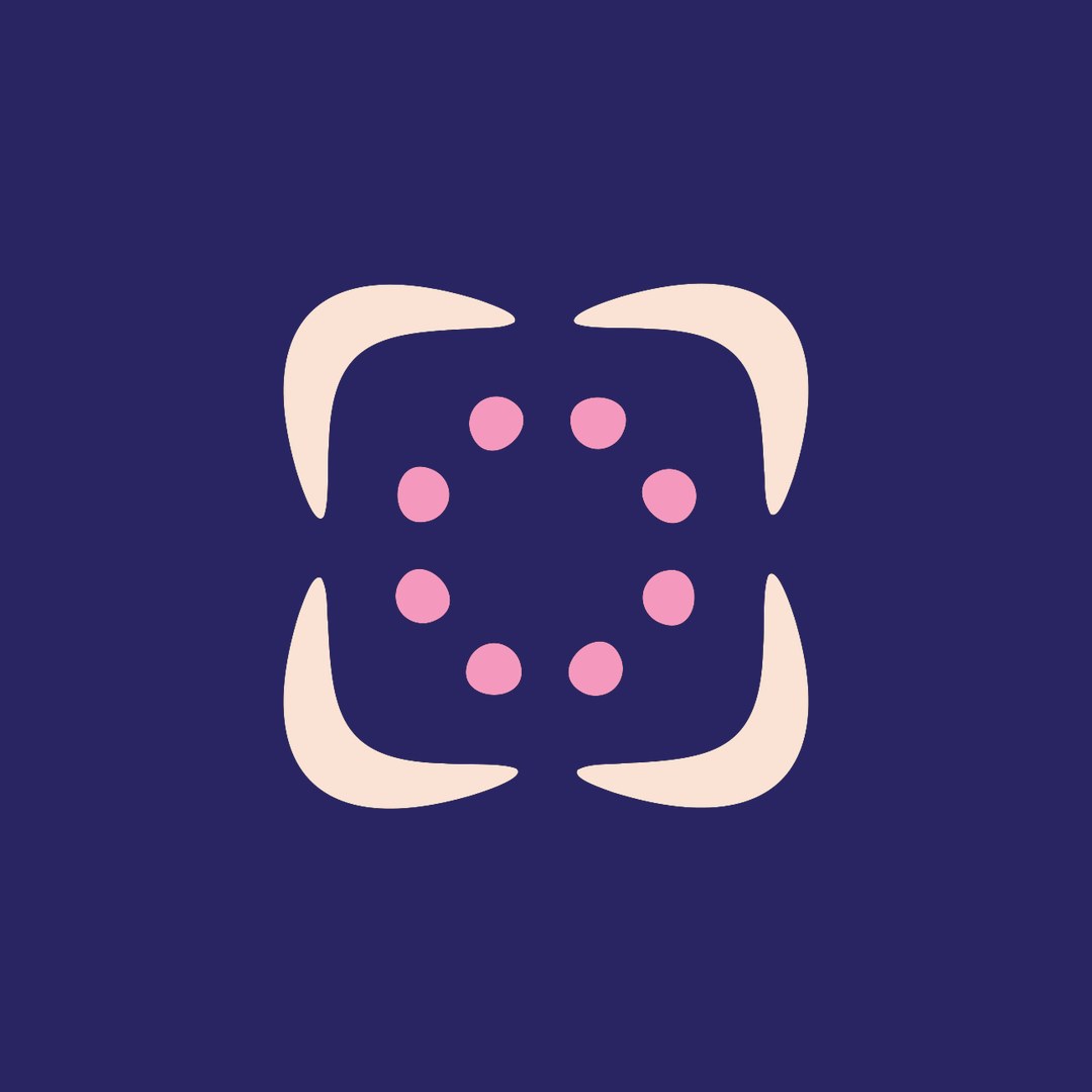 Chosen Family mark, a rounded square holding a ring of pink dots