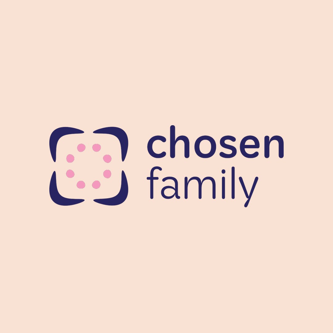 Chosen Family logo in navy on cream