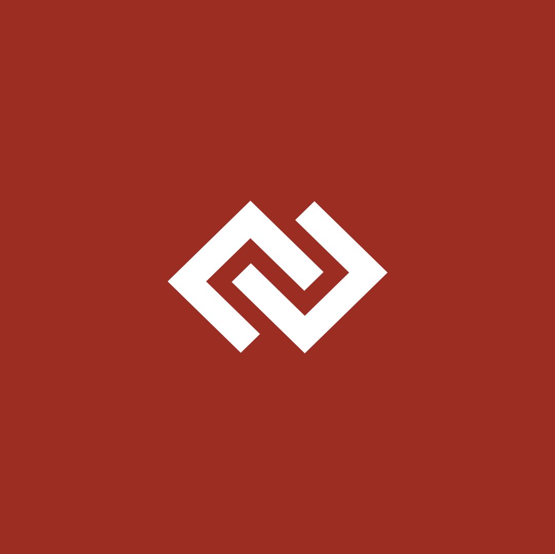 Climber Collective diamond monogram in white on red