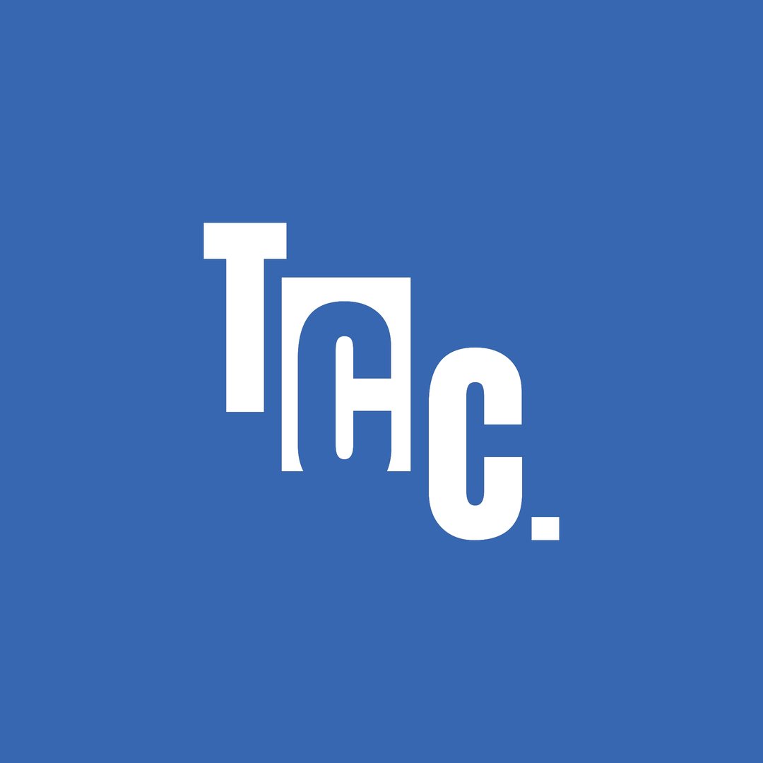 The Climbing Centre TCC monogram in white on blue