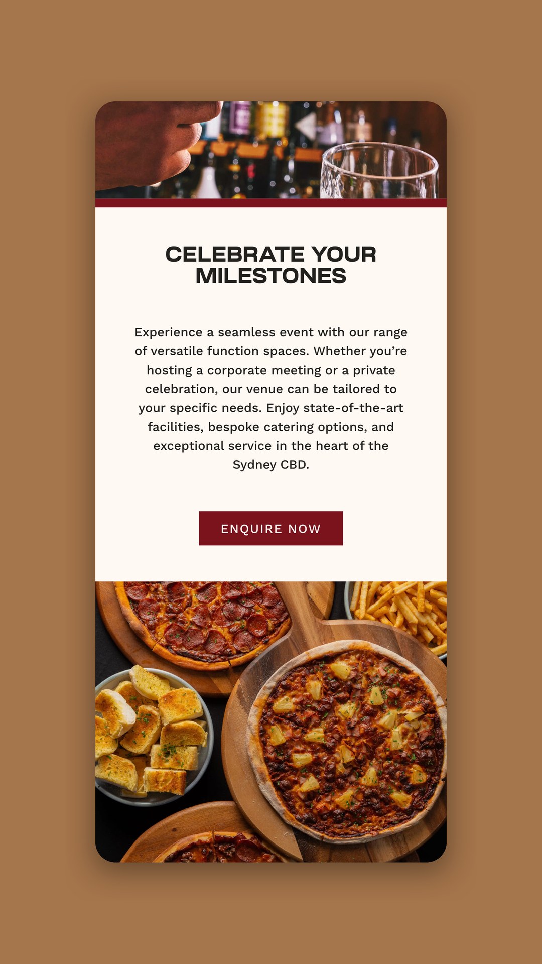 Mobile website, function and milestone enquiries