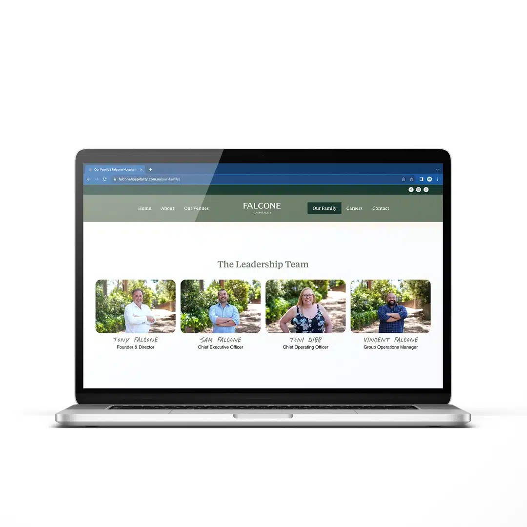 Falcone Hospitality website, leadership team