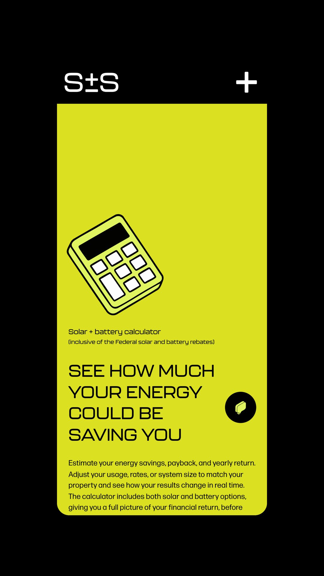 Summit + Shore mobile solar and battery calculator page